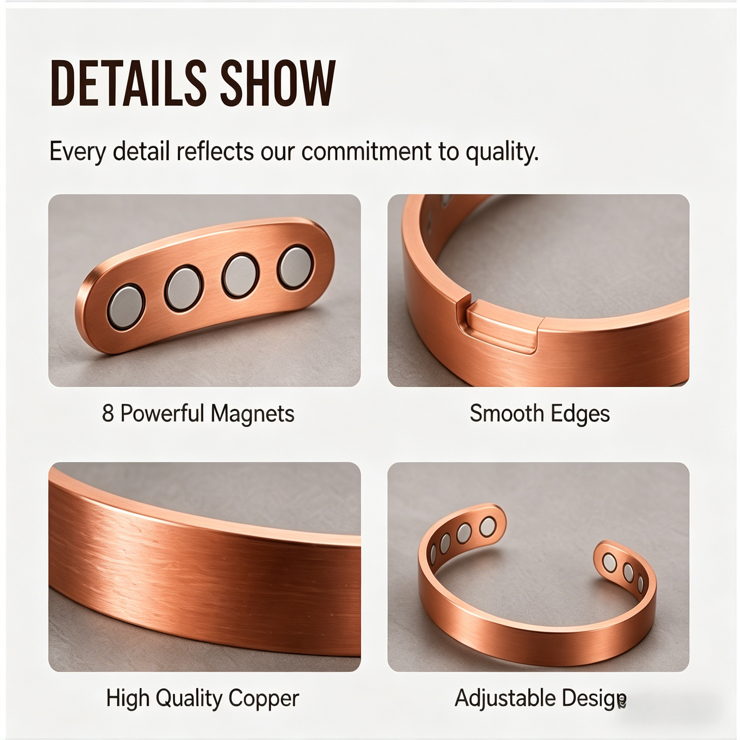 ✨ Pure Red Copper Magnetic Bracelet | Stylish Wellness Jewelry-WBJ