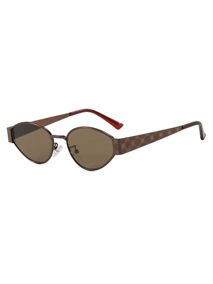 Minimalist Metal Cat Eye Sunglasses, Fashion Uv400 Sun Protection, Unique Temple Design, High Street Style, Essential for Stylish-XLB