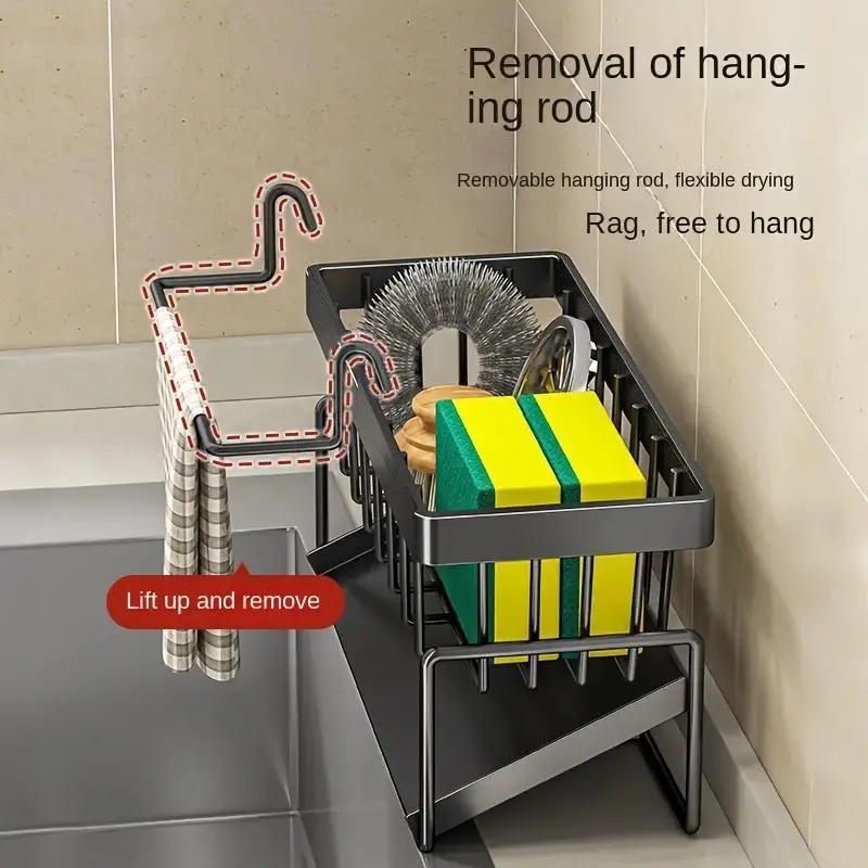💧Kitchen Sink Organizer, 1 Count Space-Saving Sponge, Soap, Brush and Cloth Storage Rack, Kitchen Sink Storage Rack for Home and Dining Room-xlb
