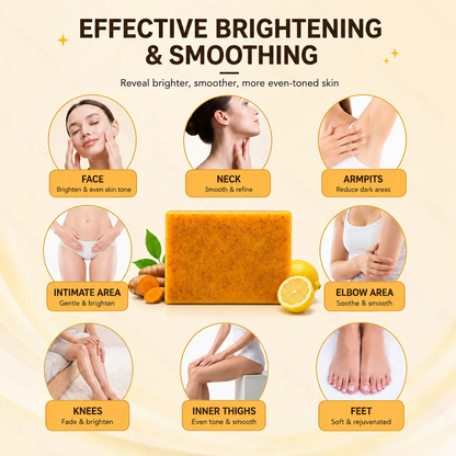 🍋Lemon Turmeric Kojic Acid Soap, Turmeric & Kojic Acid Brightening Soap, Dark Spot Remover, Kojic Acid Soap, Soap Body CareBody Wash Lemon Flawless Organic-xlb