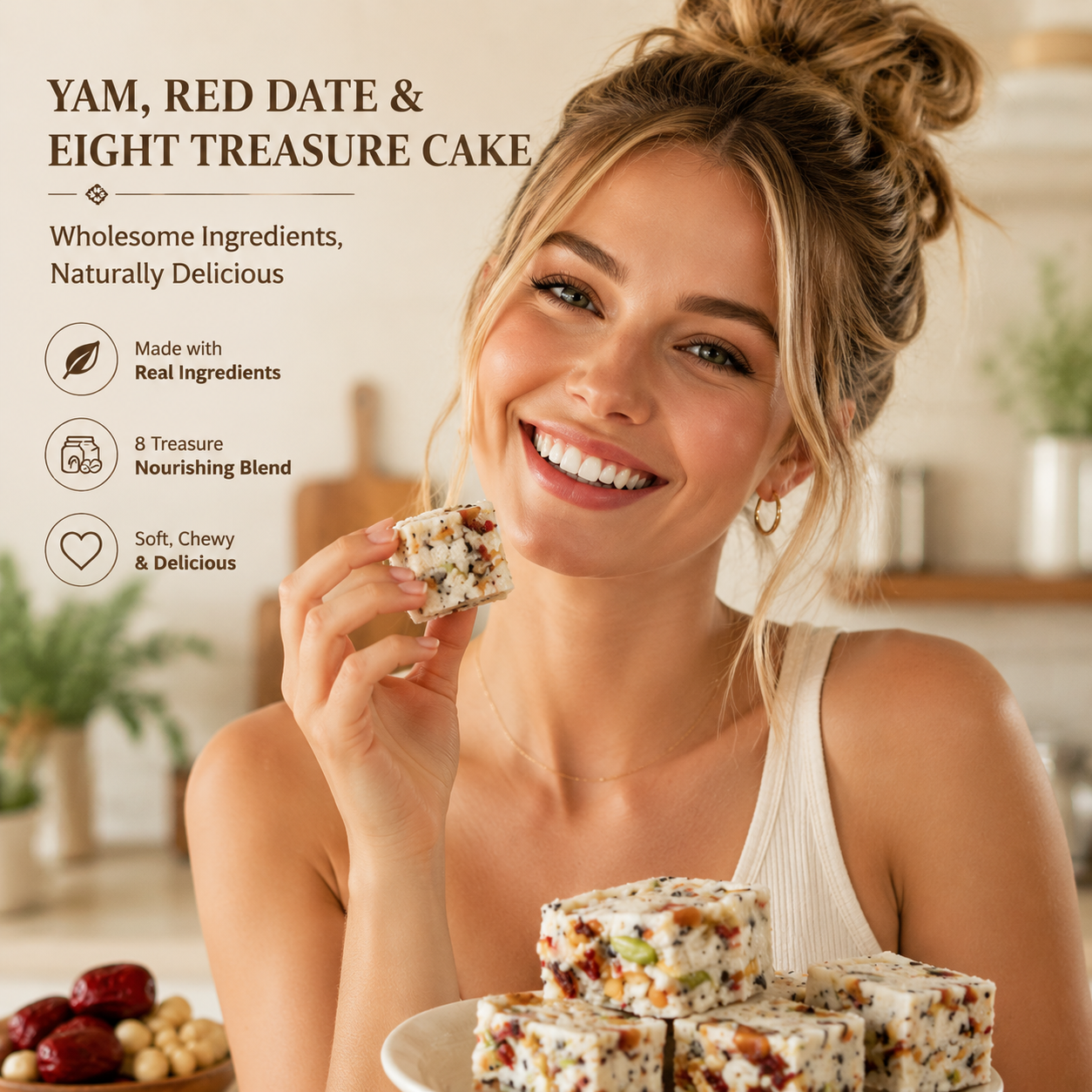 Natural Energy Snack Made With Red Dates, Yam & 8 Premium Ingredients-OKL