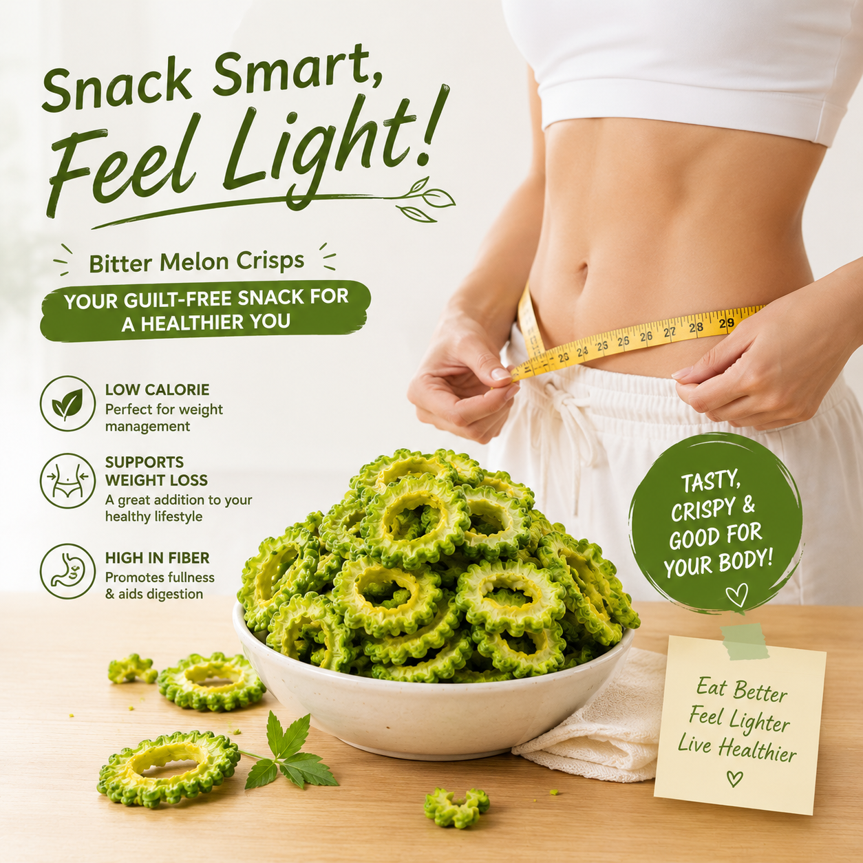 Premium Bitter Melon Chips  A Naturally Crispy Snack for Smarter Everyday Choices-OKL