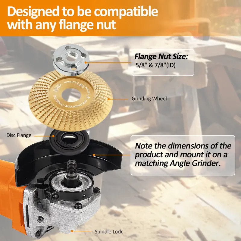 🪵Wood Carving Disc Set for Angle Grinder, Grinding & Shaping Wheel for Wood Cutting, Durable Grinder Attachment Set-JY