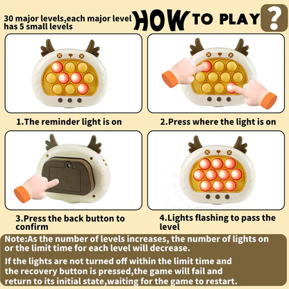 🎮Fast Push Pop Game Toy for Kids – Electronic Puzzle with Lights & Music, Memory Challenge, Multiplayer Mode, Stress Relief Toy for Children-XLB