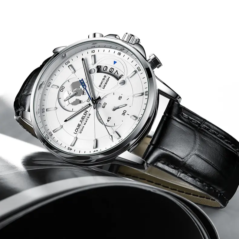 ⌚ Elegant Men's Quartz Watch ✨ Globe Design Business Casual Wristwatch-XLB