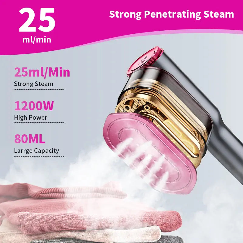 2-in-1 Smart Travel Steamer & Iron 💨 90° Swivel Handle | Fast Heating-III