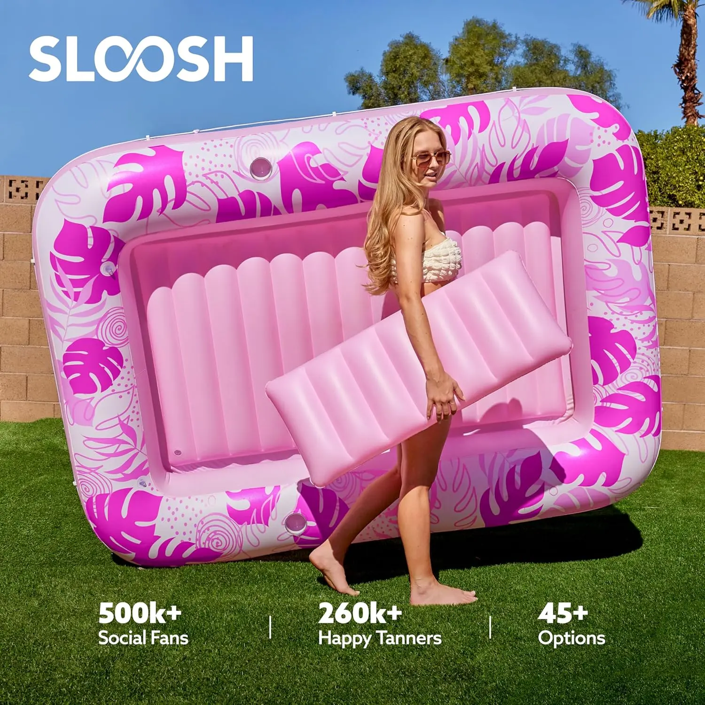 🏊‍Extra Large Inflatable Tanning Pool Float with Cup Holder, L/XL Size 70"×46"/85"×57" Adult Sunbathing Pool Raft for Summer🌞-xlb