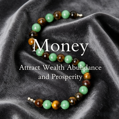 Money Bracelet – Green Aventurine & Tiger Eye-JY