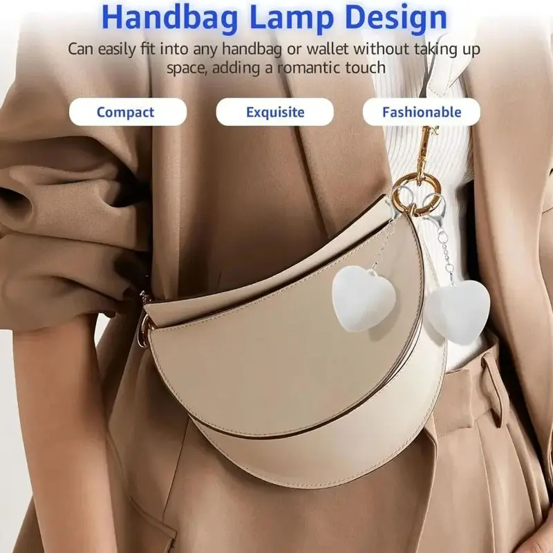 ✨Smart Touch Heart Pattern Glow Light Portable Handbag Light LED Automatic Creative Krychain Pendent Party Gift-XLB
