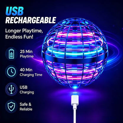 🪐 Magic Flying Orb Ball - 360° Rotating LED Boomerang Toy for Kids-LT