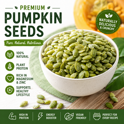 😋Premium Hulled Pumpkin Seeds -💪Natural Healthy Green Snack.-YOY