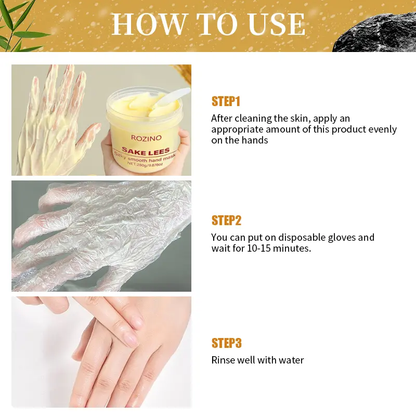 ✨ Sake Lees Hand Mask - Silky Smooth Formula for Hand Skin Care & Moisturization - 280g Net Weight-XLB.