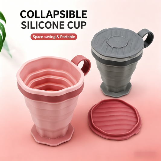 ✨ Collapsible Travel Mug | BPA-Free Silicone, Leak-Proof Lid, Perfect for On-the-Go-WBJ
