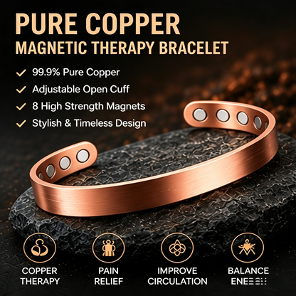 ✨ Pure Red Copper Magnetic Bracelet | Stylish Wellness Jewelry-WBJ