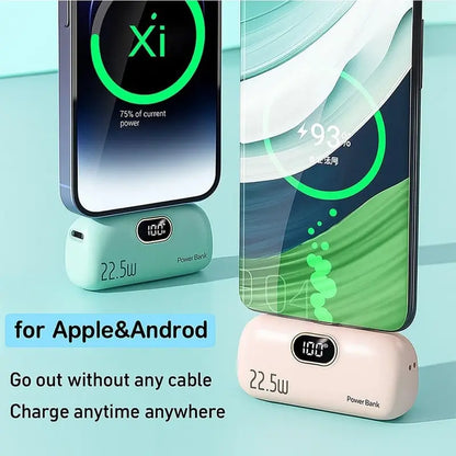 🔋 5000mAh Mini Portable Charger 22.5W Fast Charging Power Bank with Digital Display -III
