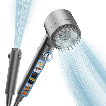 🌊Handheld Shower Head, High Pressure 4-Mode Massage Spray with 60" Hose, Chrome Finish, One-Touch Water Stop, Adjustable Pressure, Easy Install & Water Saving-XLB