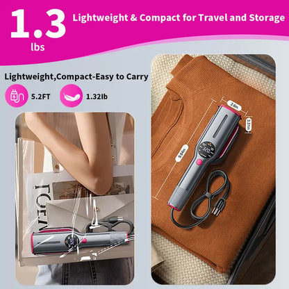 2-in-1 Smart Travel Steamer & Iron 💨 90° Swivel Handle | Fast Heating-III