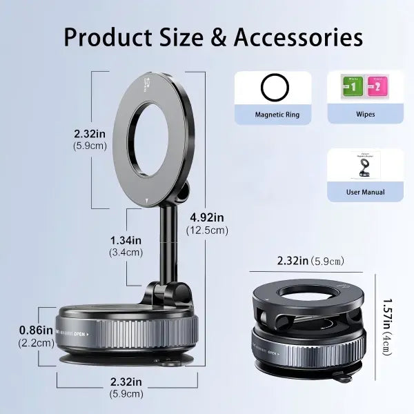 🚗 Super Strong Suction Magnetic Phone Holder for Car & Home -III