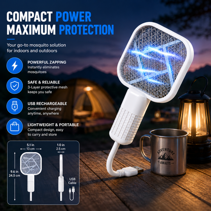 USB Mosquito Zapper & Bug Light Portable 3-In-1 Protection for Home, Travel & Outdoor Use Quiet. Compact. Powerful Mosquito Control.-JY