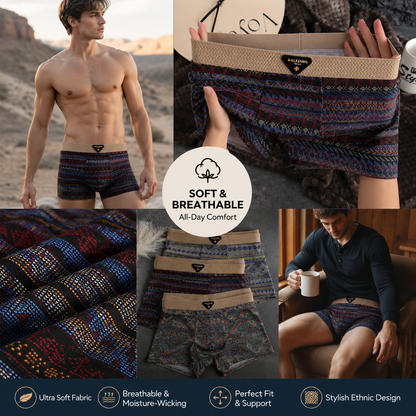 Breathe Better. Feel Better. Move Freely. Ultra-Soft Ethnic Boxer Briefs Designed For All-Day Comfort & Breathability-JY