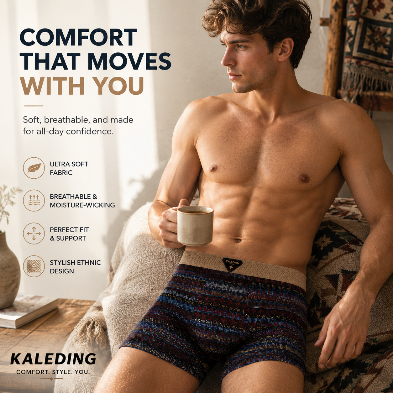 Breathe Better. Feel Better. Move Freely. Ultra-Soft Ethnic Boxer Briefs Designed For All-Day Comfort & Breathability-JY