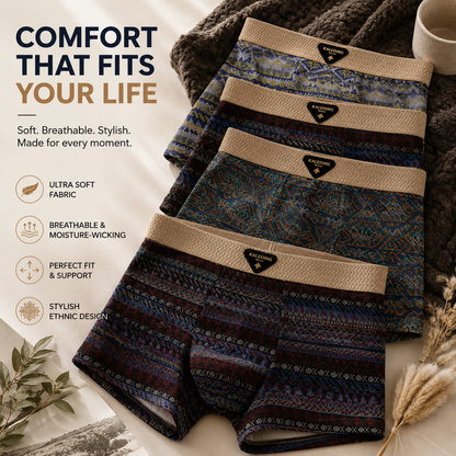 Breathe Better. Feel Better. Move Freely. Ultra-Soft Ethnic Boxer Briefs Designed For All-Day Comfort & Breathability-JY