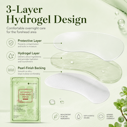 Hydrogel anti-wrinkle patches designed to soften the look of forehead lines, frown lines, smile lines, and sleep creases while you rest.-JY
