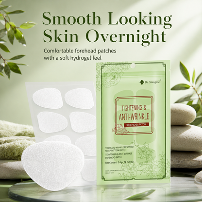 Hydrogel anti-wrinkle patches designed to soften the look of forehead lines, frown lines, smile lines, and sleep creases while you rest.-JY