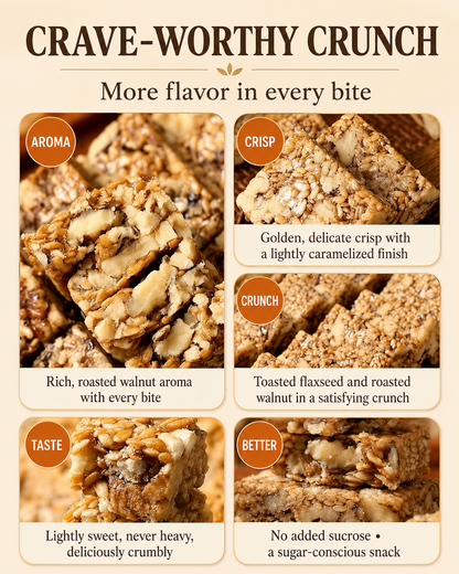 😋Flaxseed Walnut Crisps- 🍃Look after your cardiovascular and blood sugar health.-AUX