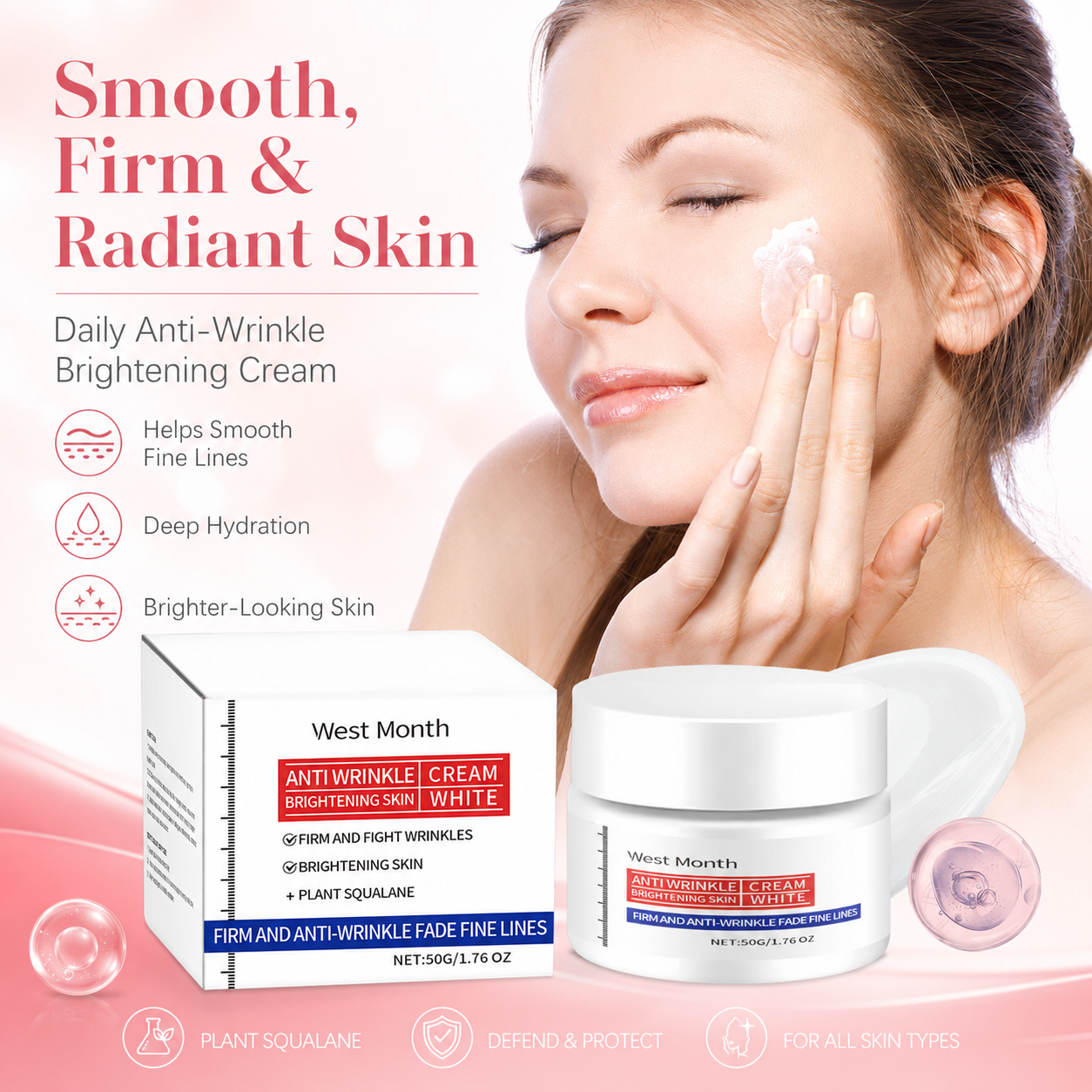 Anti-Wrinkle Brightening Cream ✨ Restore Younger-Looking Radiance 💙 Firm, Smooth & Hydrate Your Skin-JY