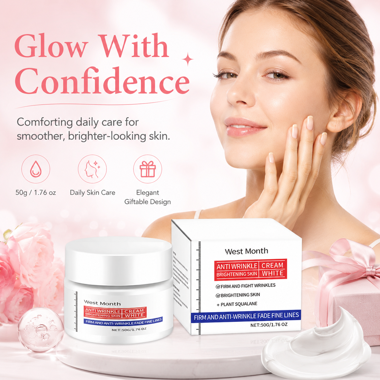 Anti-Wrinkle Brightening Cream ✨ Restore Younger-Looking Radiance 💙 Firm, Smooth & Hydrate Your Skin-JY