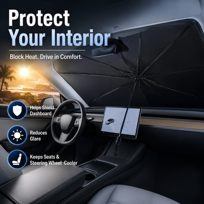 Car Windshield Sunshade Umbrella ☀️ Keep Your Car Cooler & Protect Your Interior With Full UV Coverage-JY