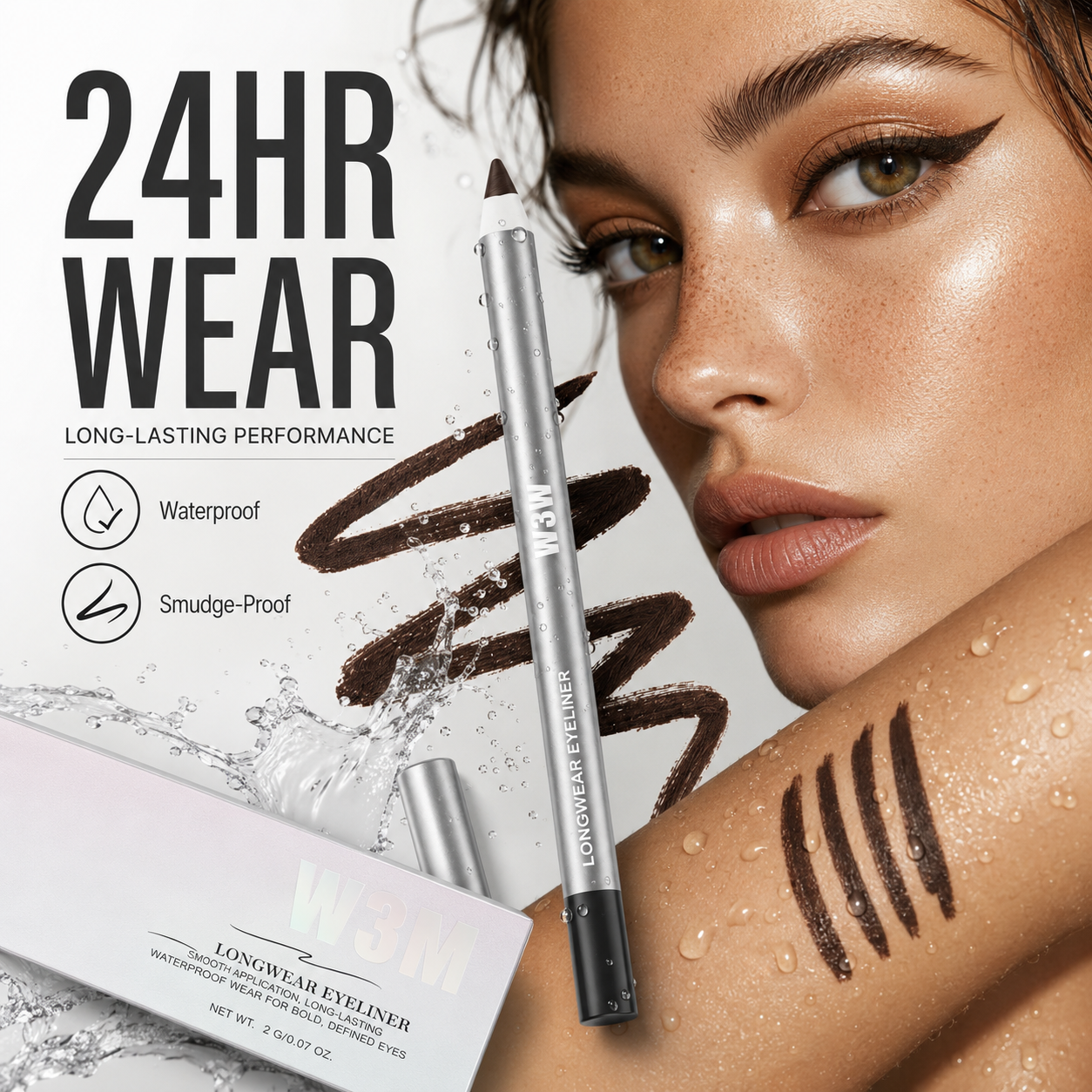 24HR Waterproof Eyeliner Pencil ✨ Smudge-Proof, Creamy & Easy to Apply for Day-to-Night Looks-JY