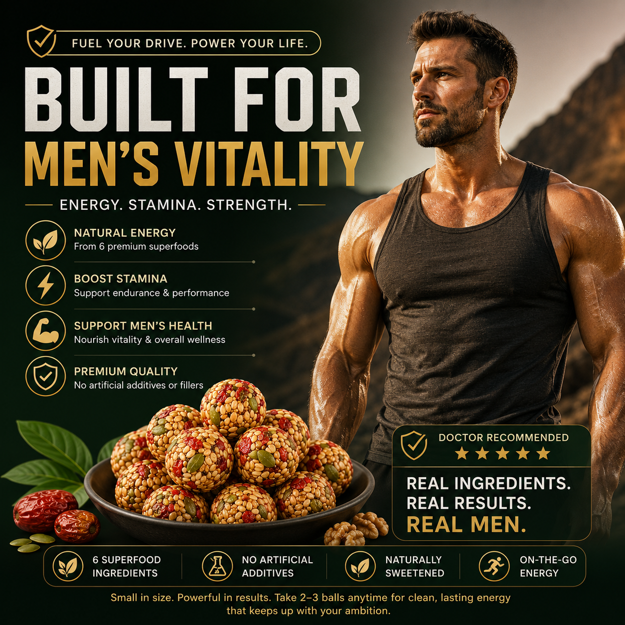 💪Red Date Goji Flaxseed Nut Balls –🥰Bring your bodyback to its youthful prime!-AUX