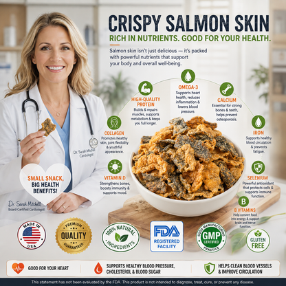 Wild Alaskan Salmon Skin Crisps – Premium High Protein Seafood Snack-SUY