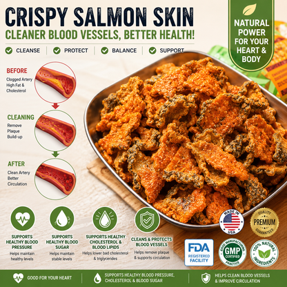 Wild Alaskan Salmon Skin Crisps – Premium High Protein Seafood Snack-SUY