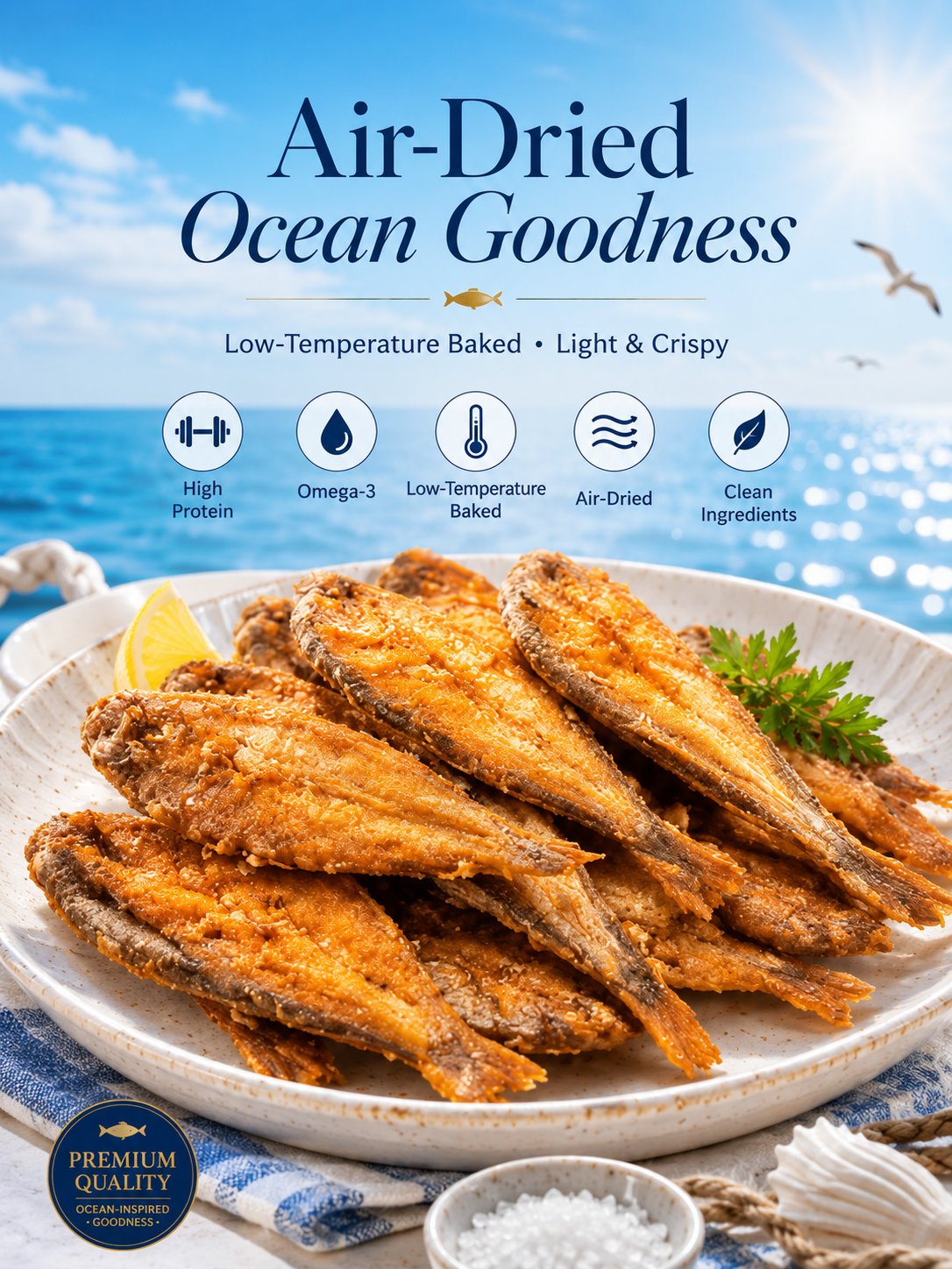 Wild‑Caught Crunchy Baked Alaska Flounder, Pure Natural Seafood Flavor-SUY