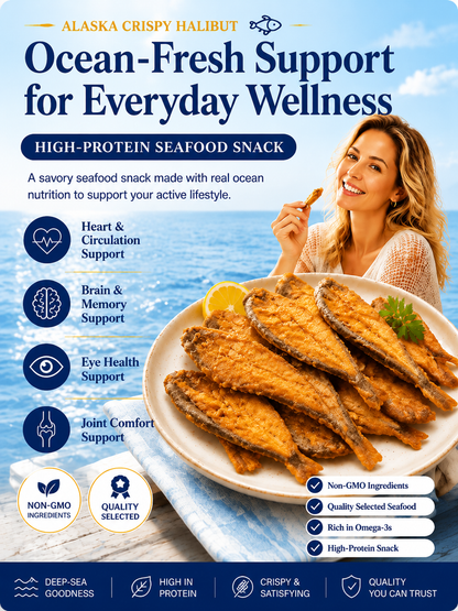 Wild‑Caught Crunchy Baked Alaska Flounder, Pure Natural Seafood Flavor-SUY