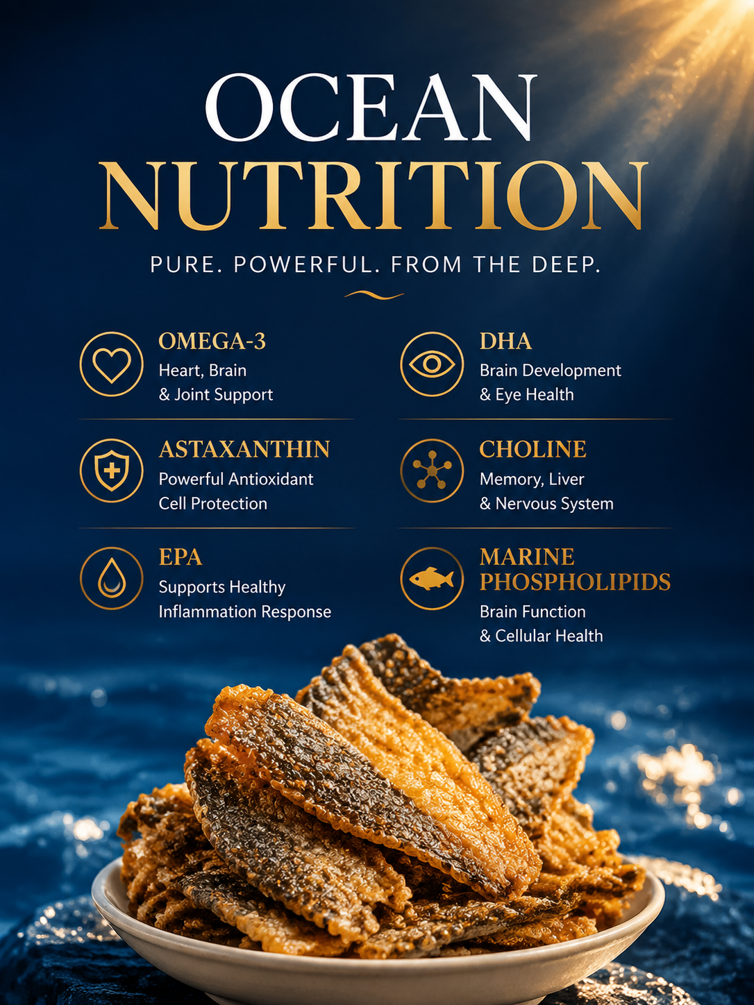 Wild Alaskan Salmon Skin Crisps – Premium High Protein Seafood Snack-SUY