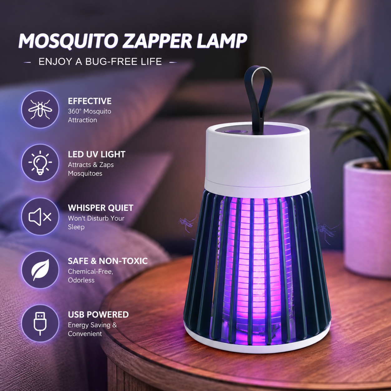 🔥Surprise Discount🔥USB/Rechargeable Mosquito & Fly Trap Lamp-JY