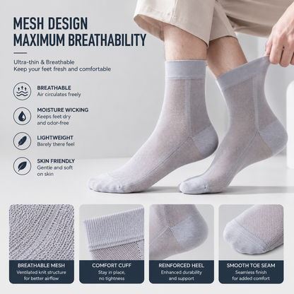 Ultra-Thin Breathable Mesh Socks for Men – Stay Cool, Dry & Comfortable All Day-JY