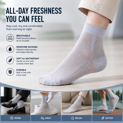 Ultra-Thin Breathable Mesh Socks for Men – Stay Cool, Dry & Comfortable All Day-JY