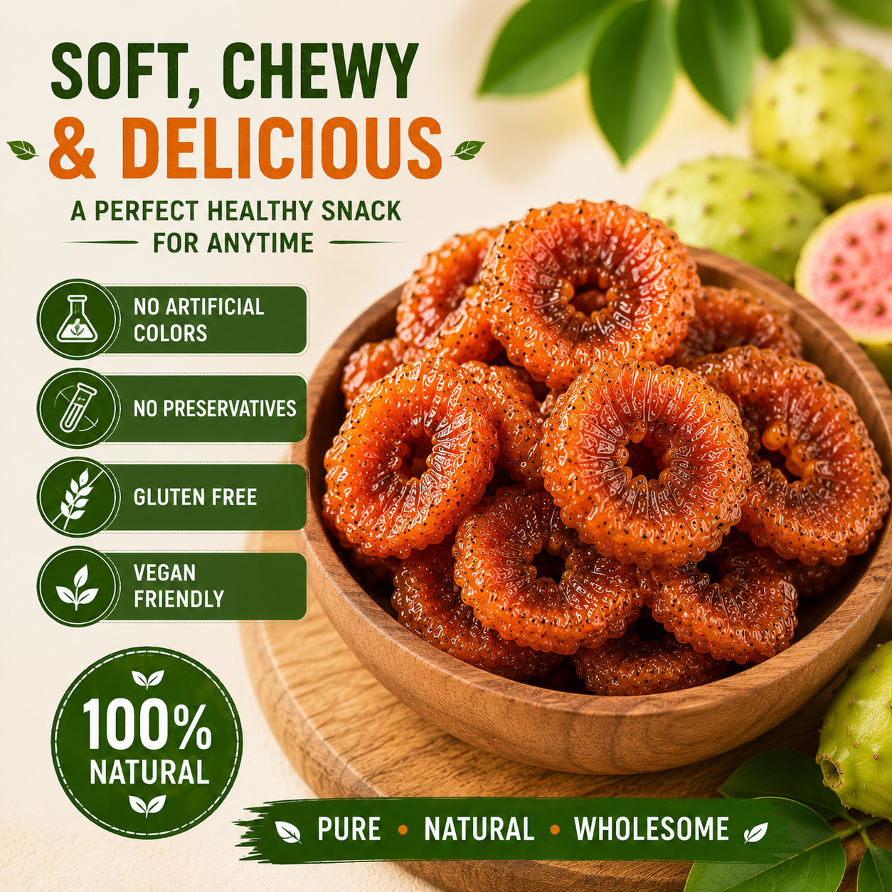 ✓ Say Goodbye to Sugar Cravings!!! Enjoy   Antioxidant-Rich Rosa Roxburghii Slices and   Support a Balanced Metabolism Naturally-JY