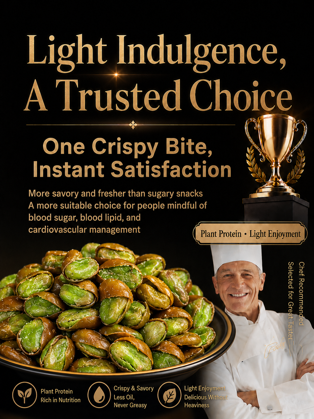 🫘 Nourish your body with high-quality plant protein and the crisp texture of green heart broad beans — a ready-to-eat snack tailored for those mindful of vascular health-CJP