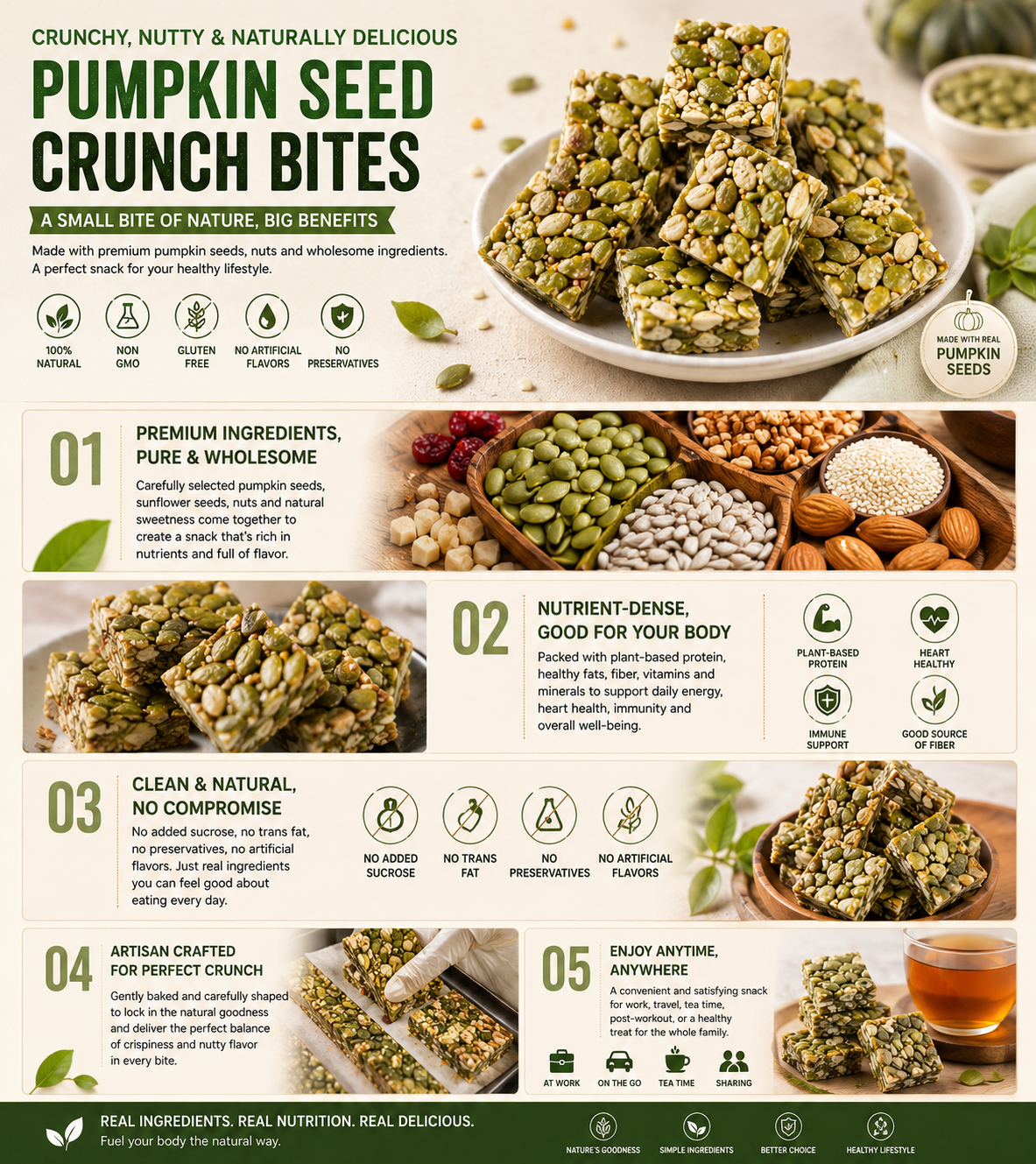 Pumpkin Seed Crunch Bites – Crispy, Nutritious & Naturally Delicious-HJY