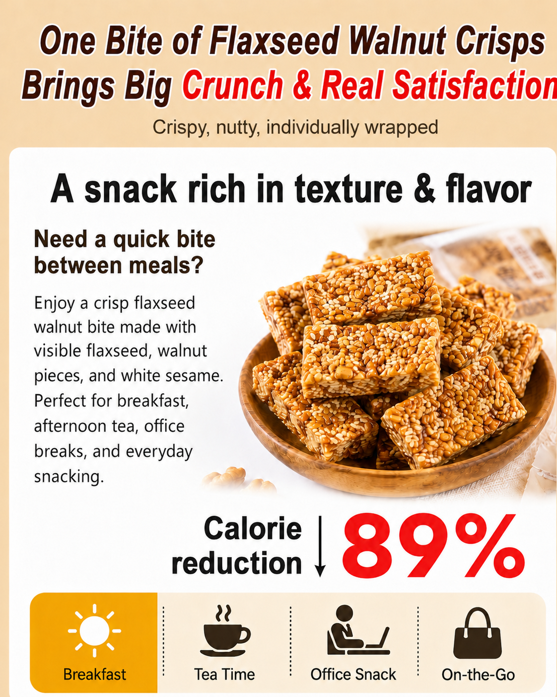Flaxseed Walnut Crisps – Crunchy, Nutty & Satisfying Snack for Every Bite-JY