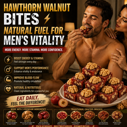 Natural Daily Fuel for Men’s Strength, Stamina & Vitality-Hawthorn Walnut Pie-HJY