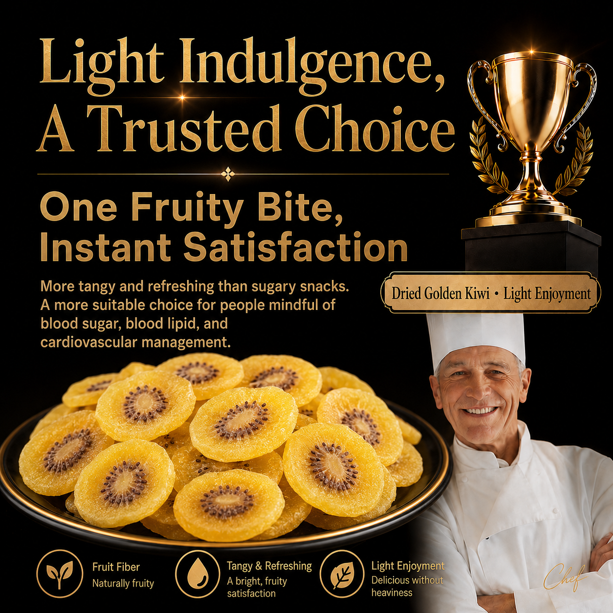 🥝 Nourish your body with high-quality natural fruit nutrition and the crisp texture of golden kiwi — a ready-to-eat snack tailored for those mindful of vascular health-CJP