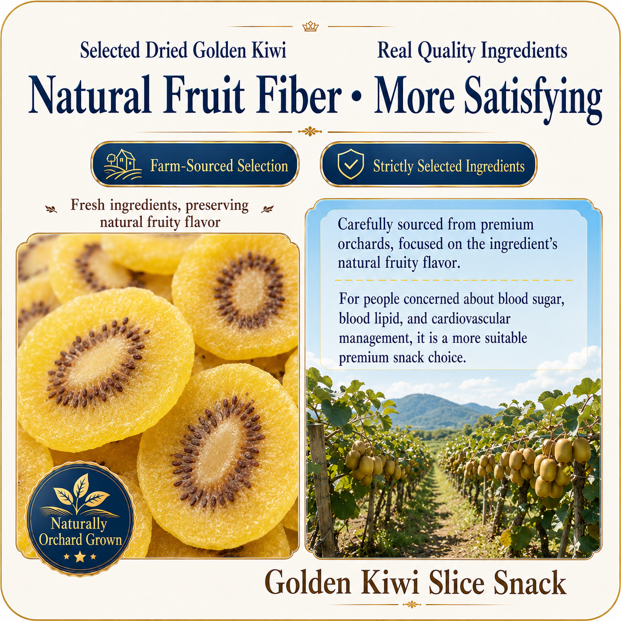 🥝 Nourish your body with high-quality natural fruit nutrition and the crisp texture of golden kiwi — a ready-to-eat snack tailored for those mindful of vascular health-CJP