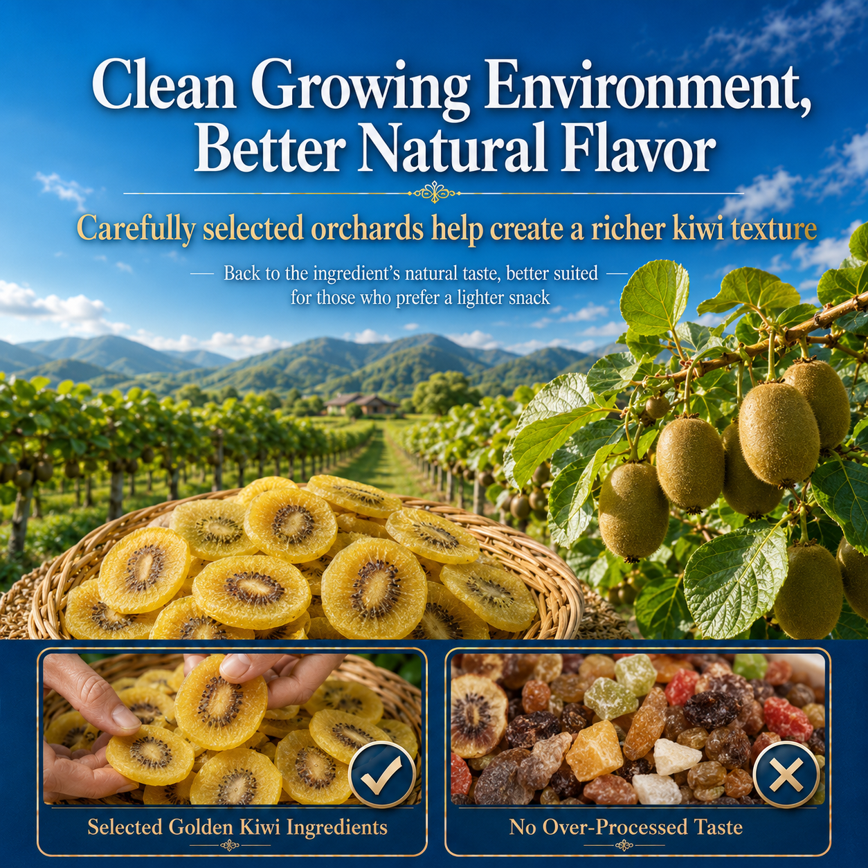 🥝 Nourish your body with high-quality natural fruit nutrition and the crisp texture of golden kiwi — a ready-to-eat snack tailored for those mindful of vascular health-CJP